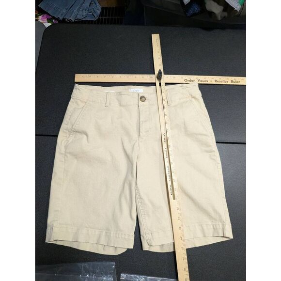 Loft Outlet Chino Shorts Original Beige 100% Cotton Women's Size 8 - Picture 5 of 6